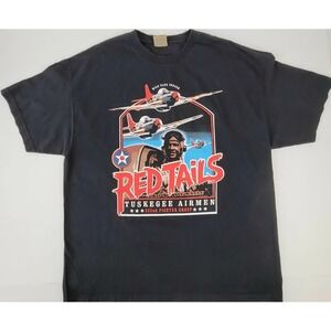 Big Boy Gear Red Tails T Tee Shirt Mens 2XL Black Tuskegee Airmen Graphic